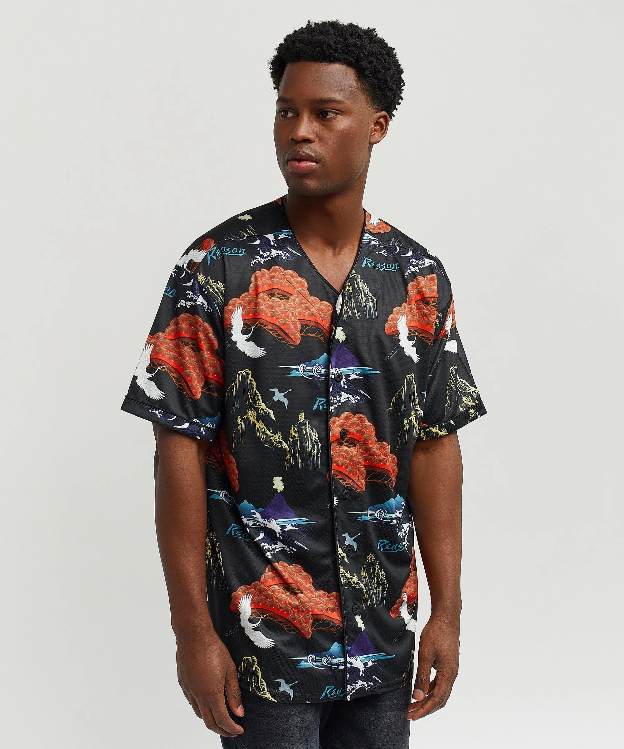 Contrast Stitch Detailing Moisture Management Eruption Baseball Jersey