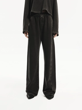 Elastic Waist Vintage Pants Button front