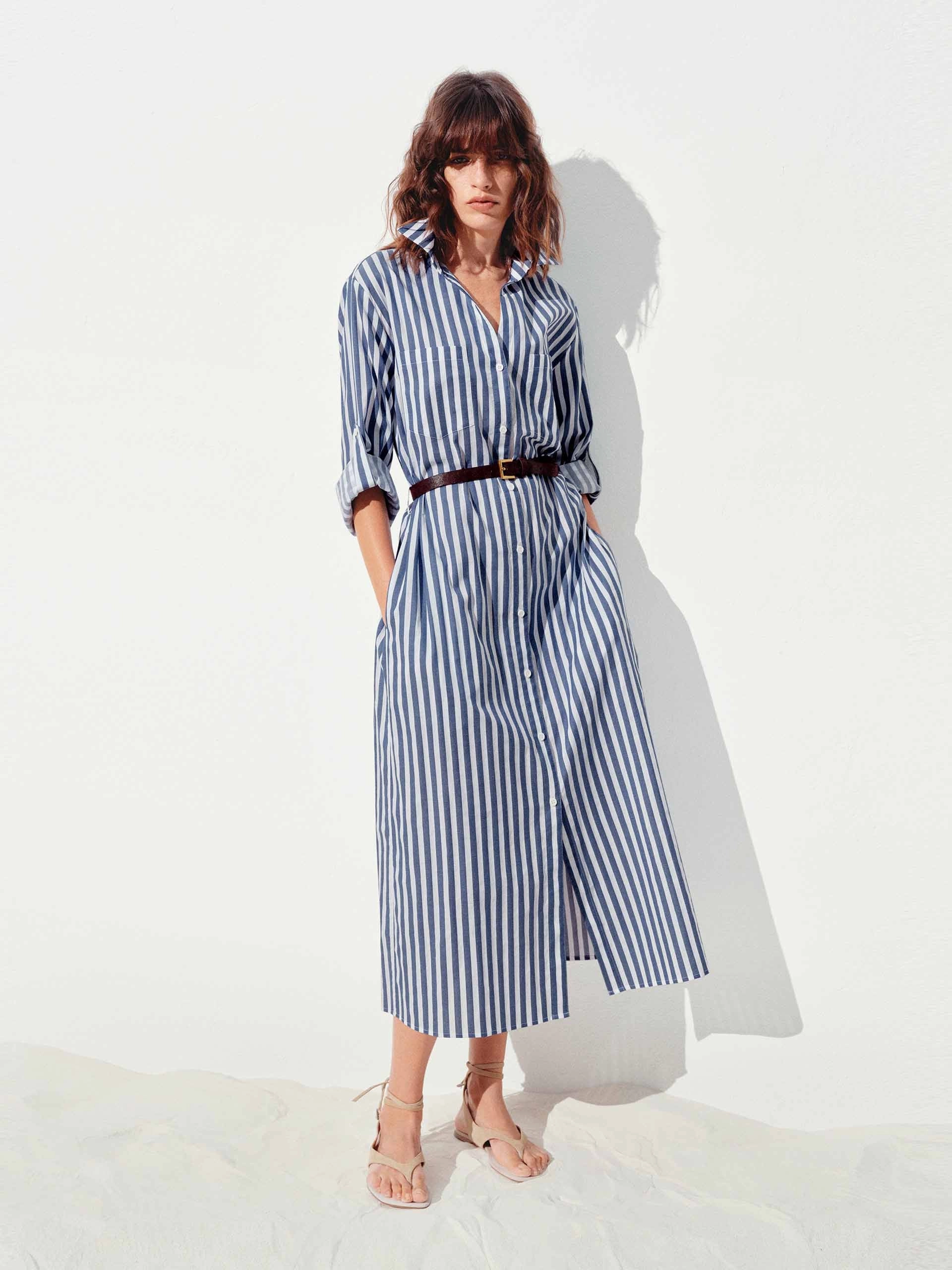 Cotton Striped Shirt Dress Lightweight and Breezy Relaxed Wear