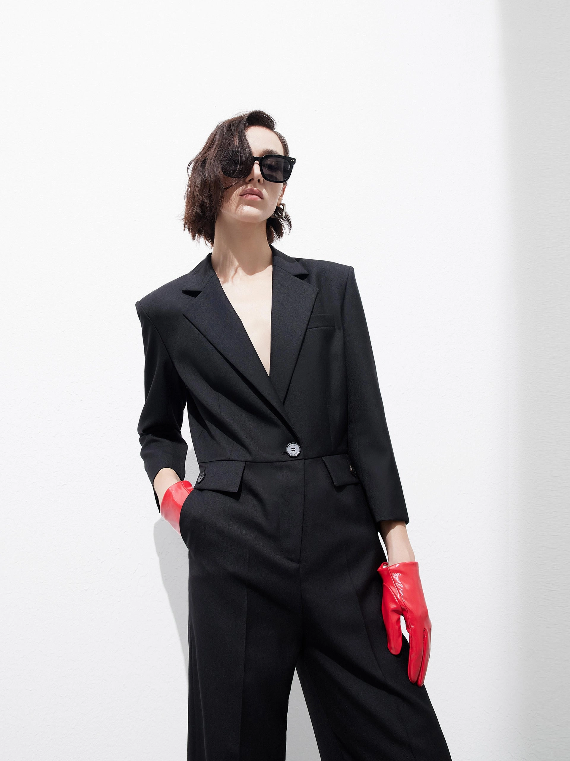 TearResistantPanels Structured Straight Suit Jumpsuit