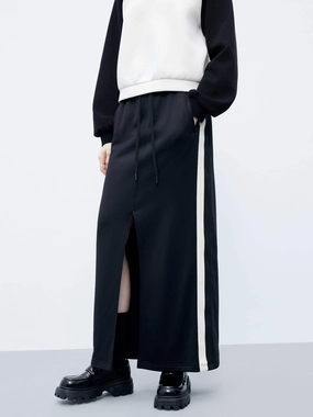 Drawstring Waist Slit Skirt All Purpose Fit Durable Fit