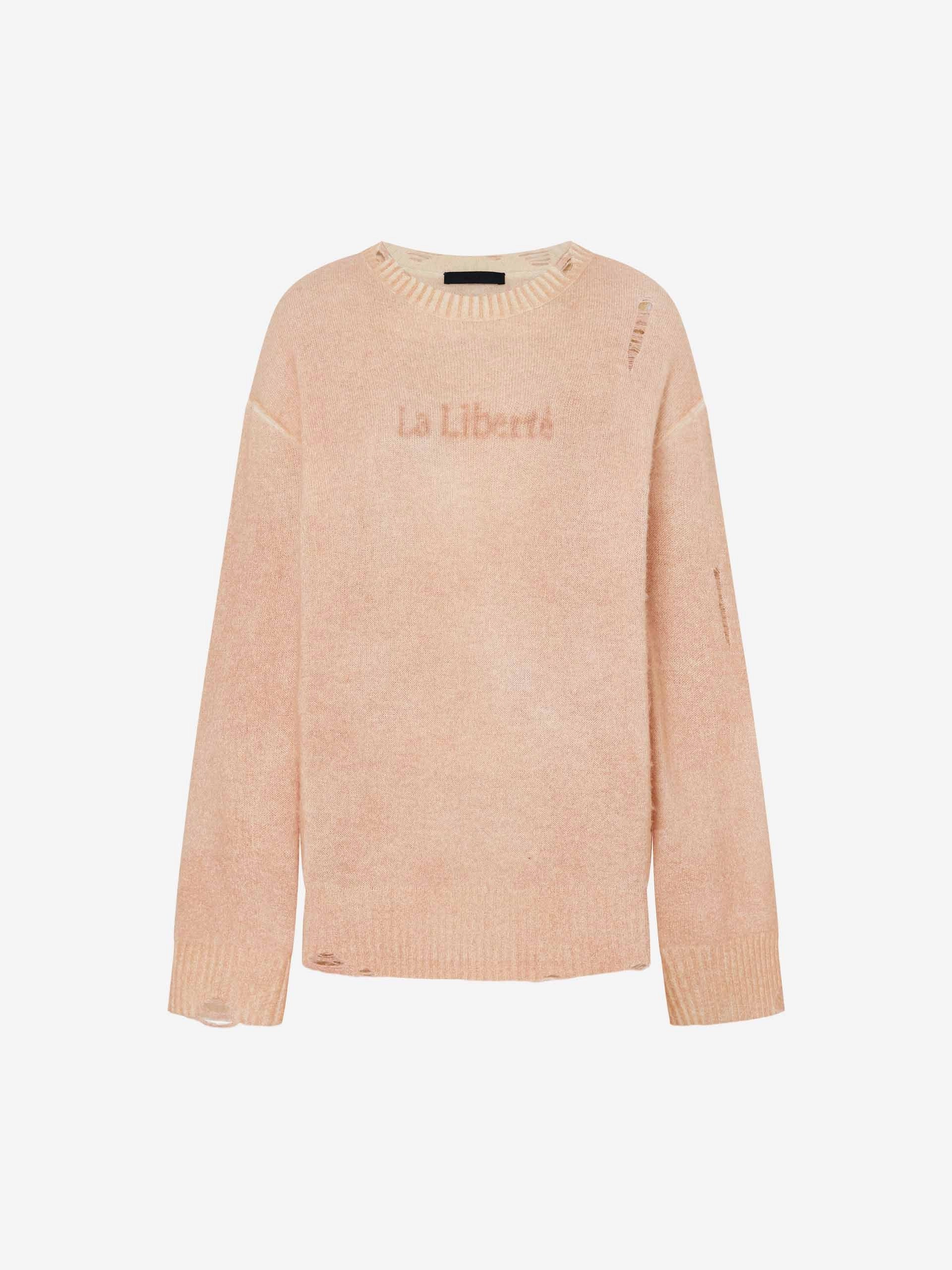 Faded Distressed Sweater LightweightMaterial