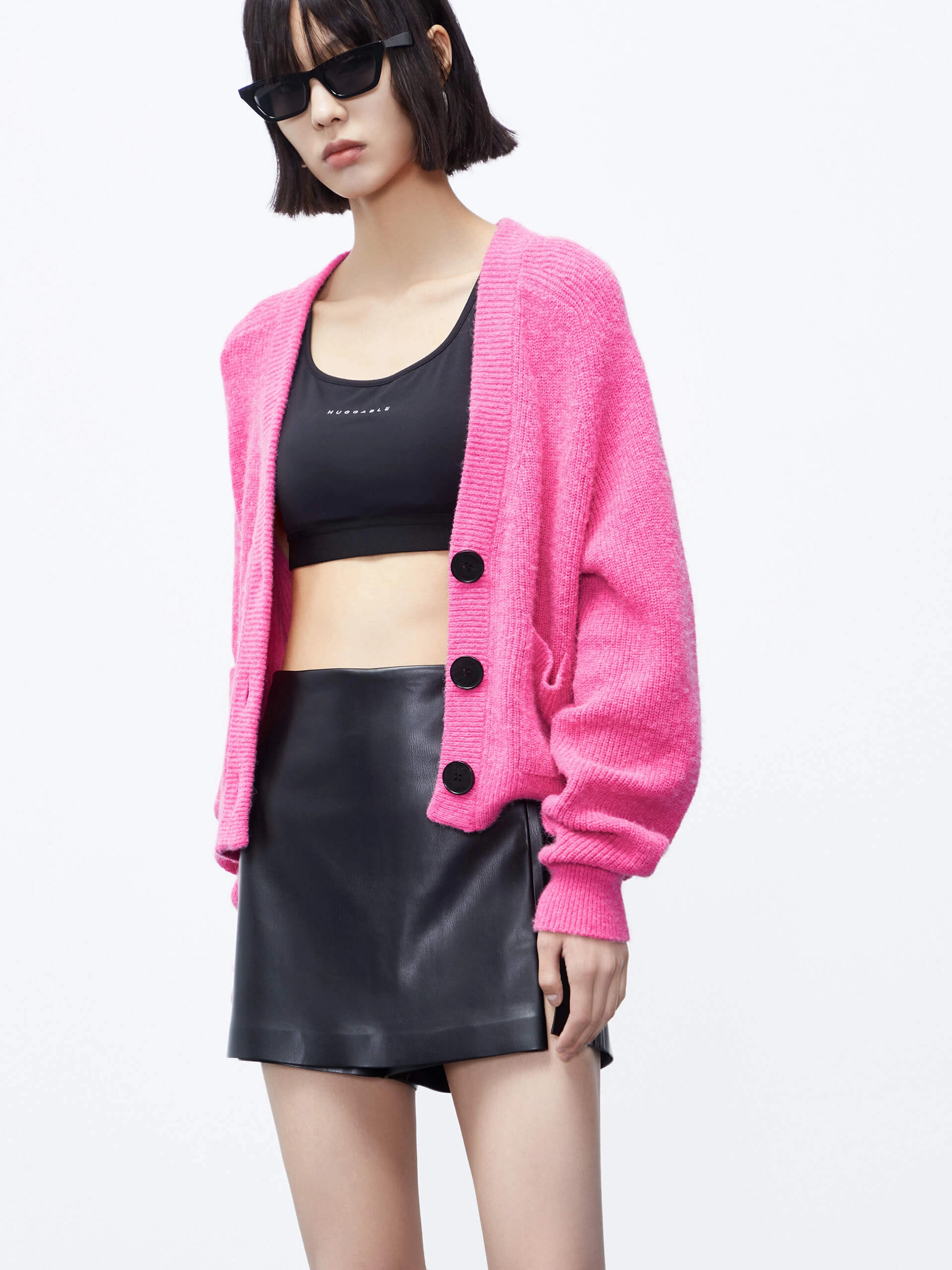 Sporty Cardigan V-neck Cropped Cardigan