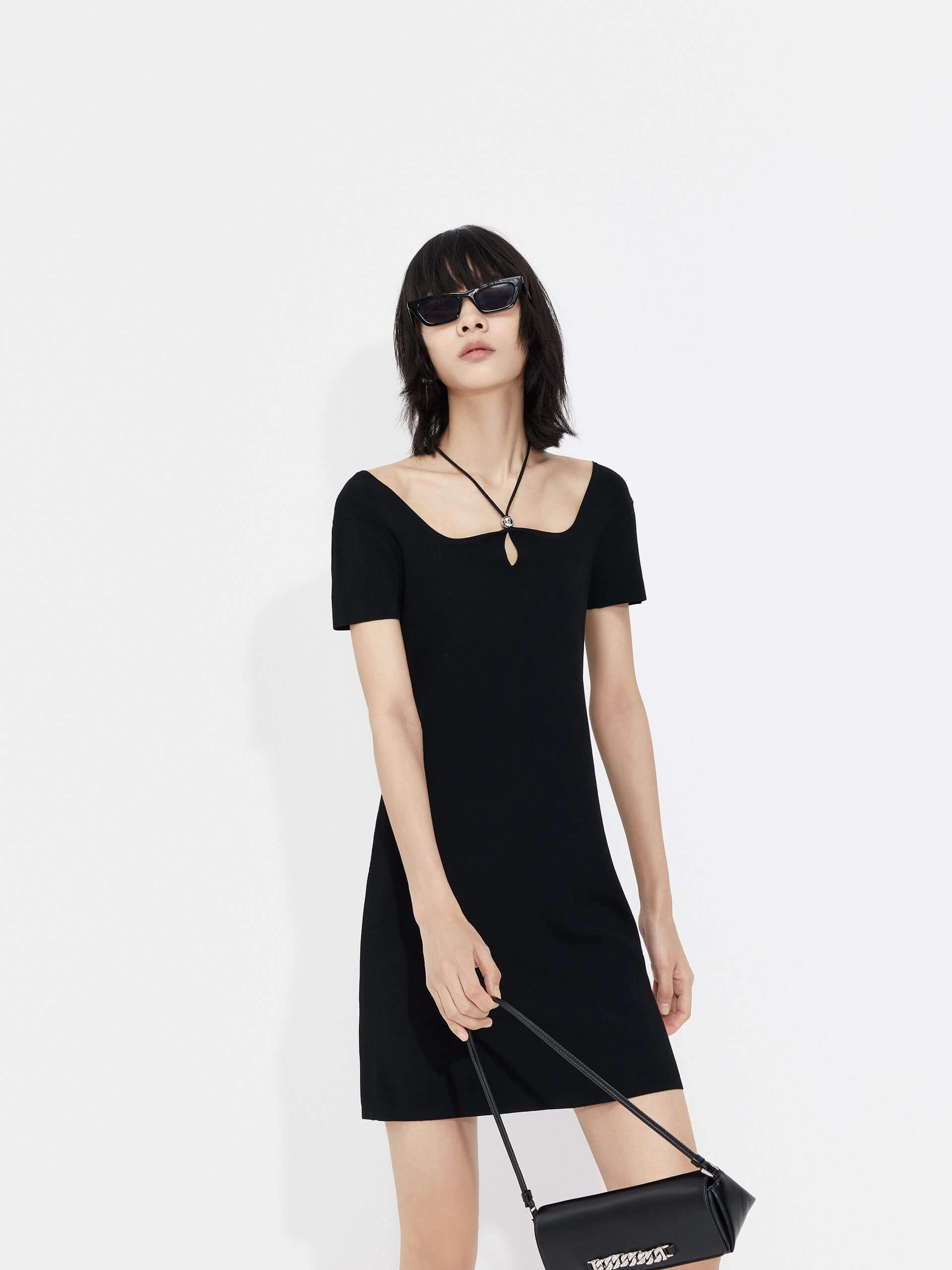 Self Tie Mini Dress Dreamy Layers Cozy Silhouette