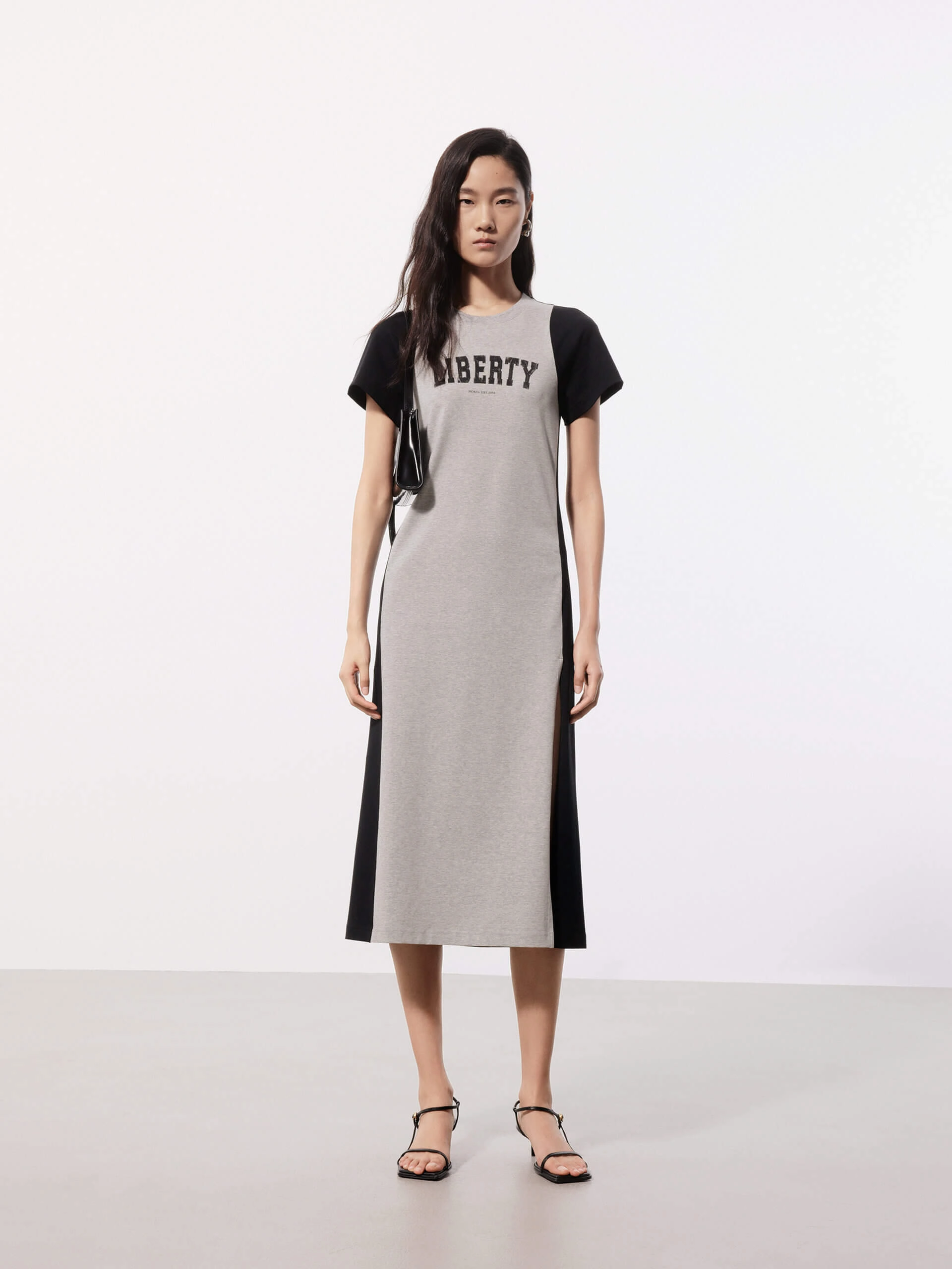 Color Block Tee Dress Casual Comfort