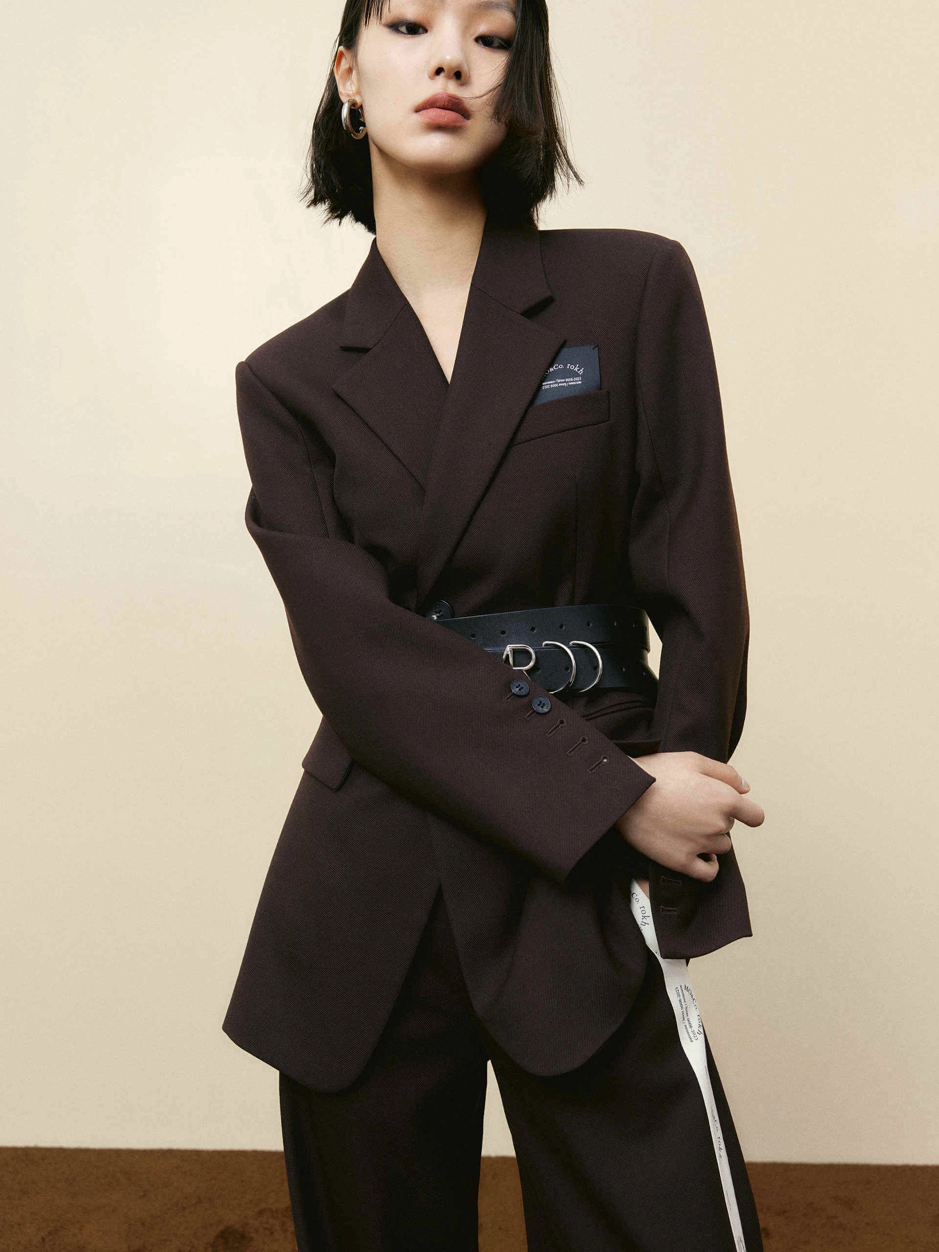 Include Belt Tailored Blazer Wrinkle Free Exterior Cold Ready Look