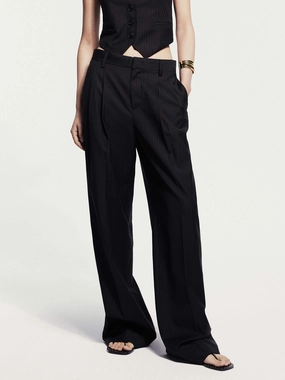 Stay Cool Layering Piece Pinstriped Wool Blend Pants