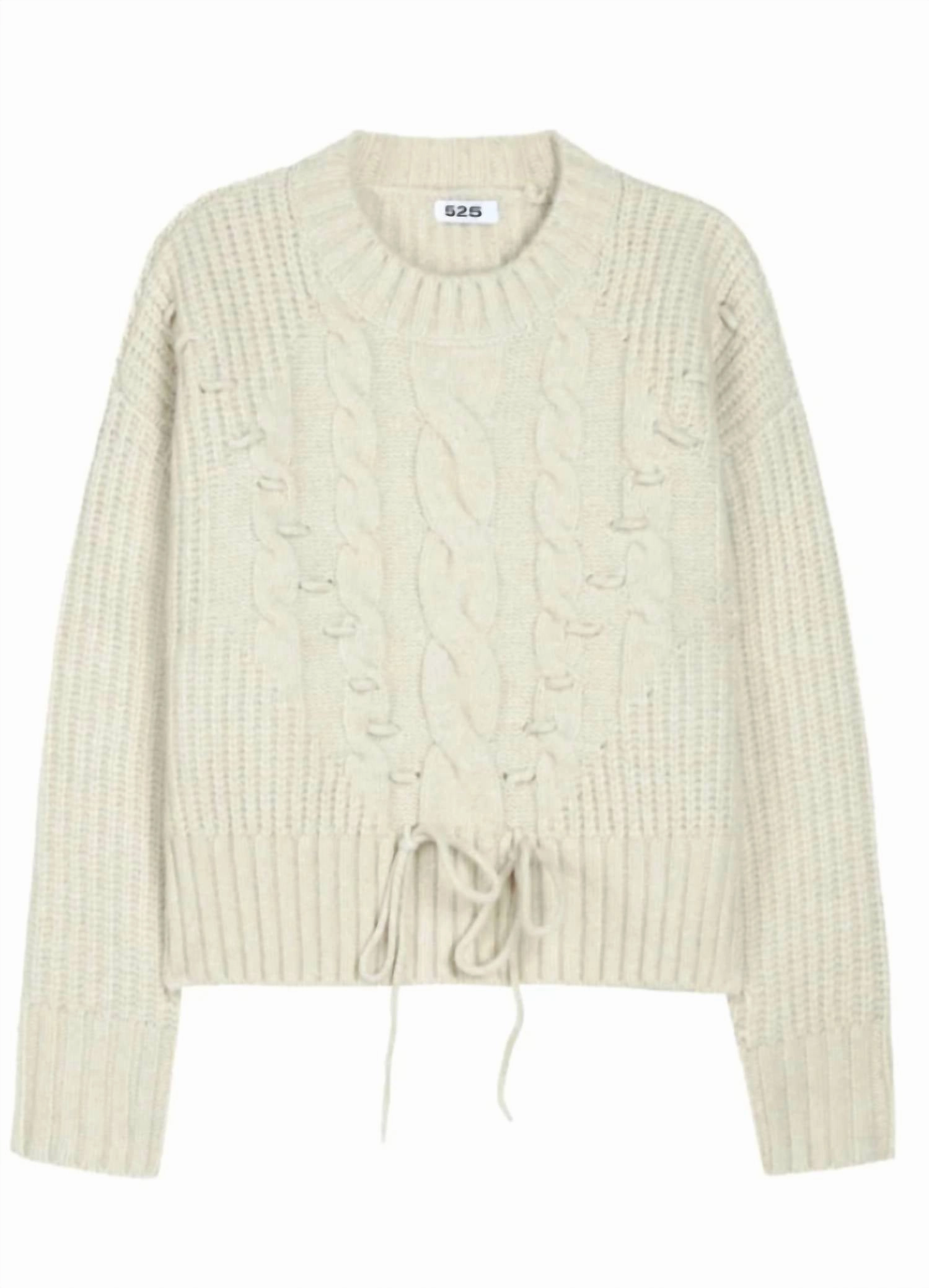 Dakota Cable Sweater In Ecru Trendy Wardrobe