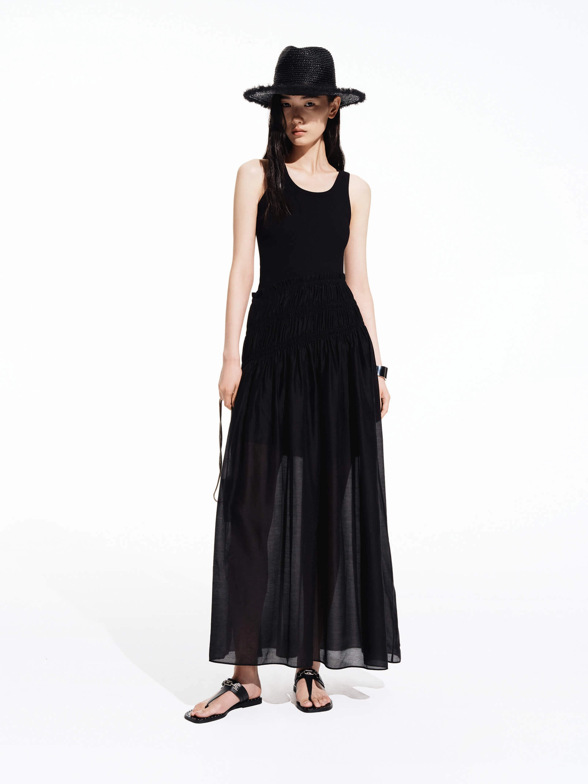 Paneled Detail Sleeveless Dress Minimal Fit