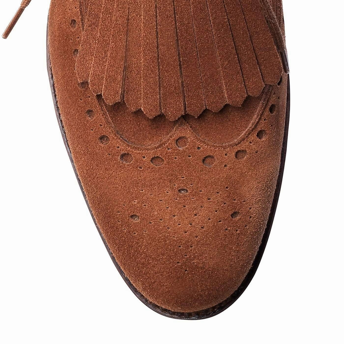 Sleek Leather Polished Texture Jessica Polo Brown Calf Suede