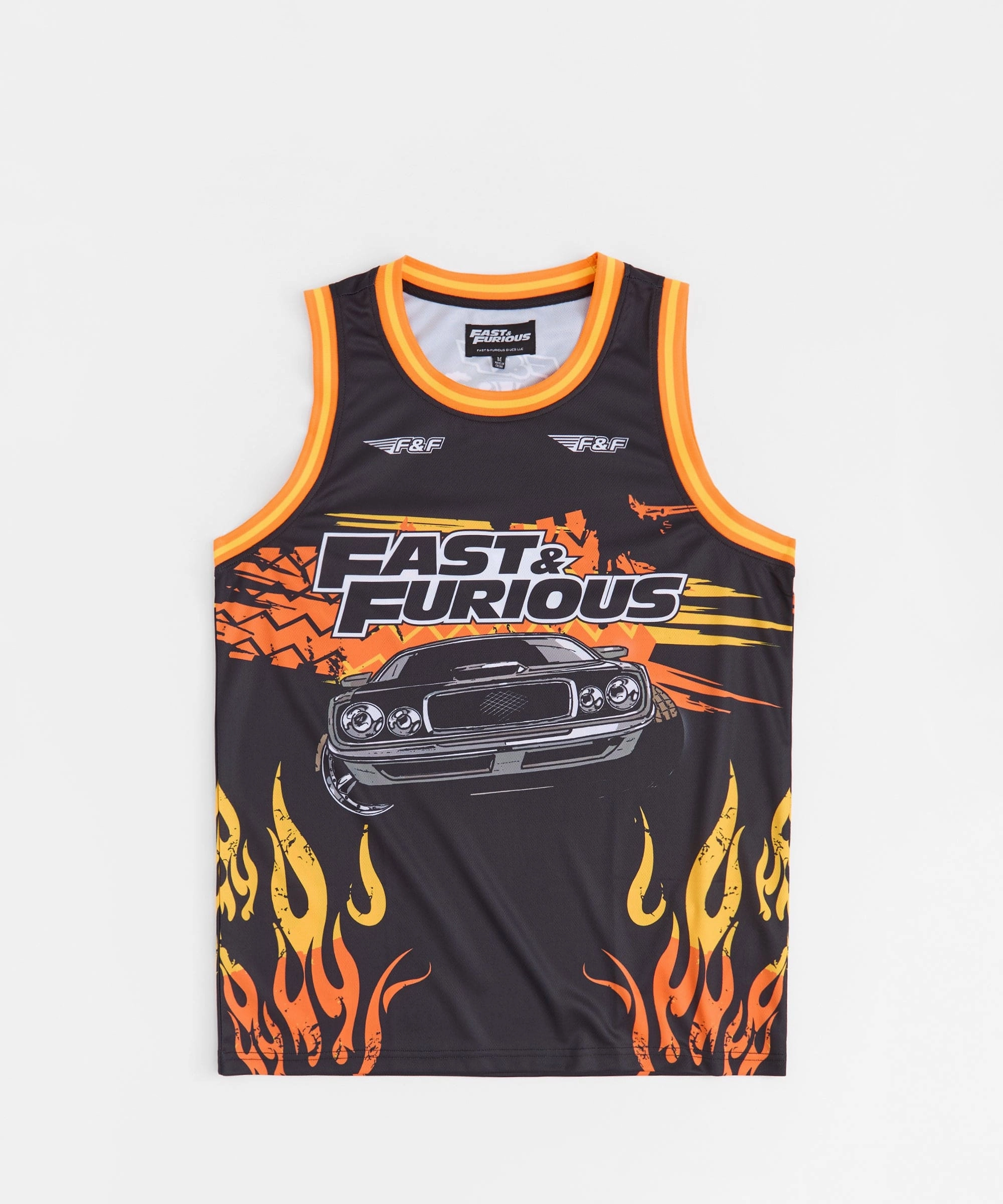 Tagless Comfort Collar Water Repellent Finish Fast & Furious Basketball Jersey - Black