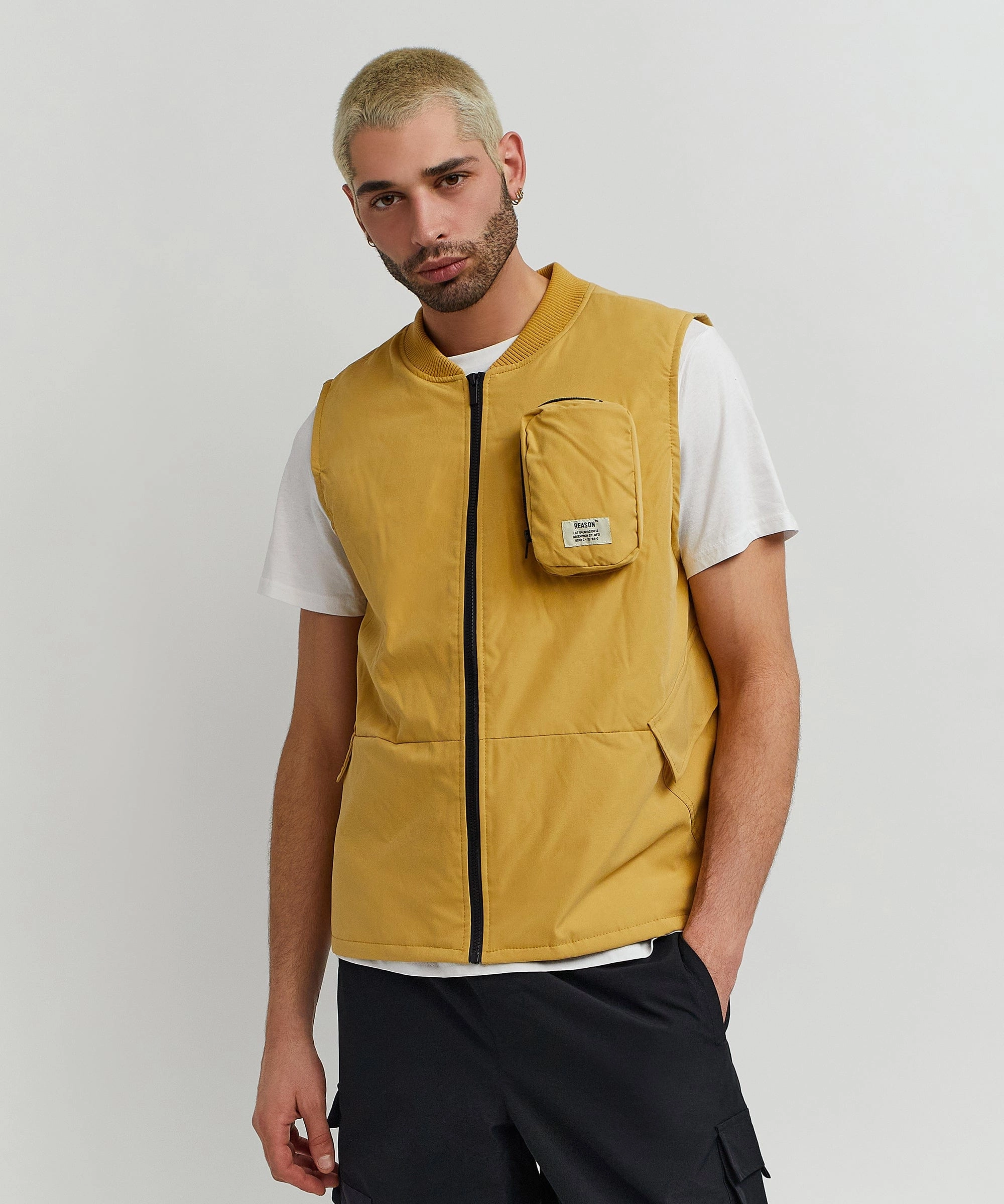 Transitional Layer FlexFoldPackaging Bader Cotton Twill Color Block Utility Vest - Tan