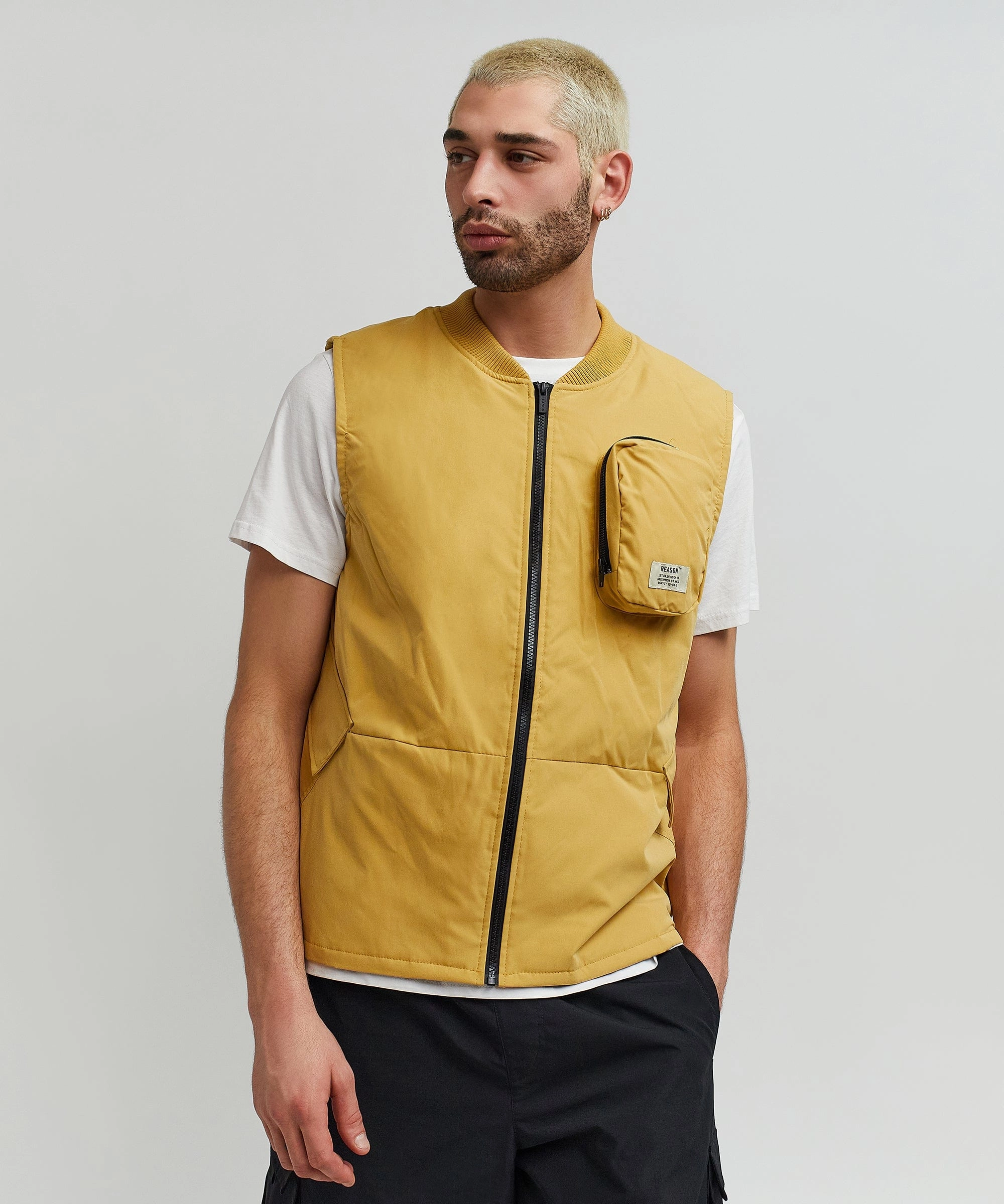 Sport Fit Streetwear vibe Bader Cotton Twill Color Block Utility Vest - Tan