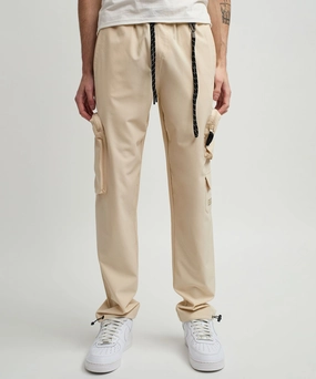 Bridges Utility Stretch Tech Nylon Cargo Pants - Cream High Durability Thread Roomy Fit