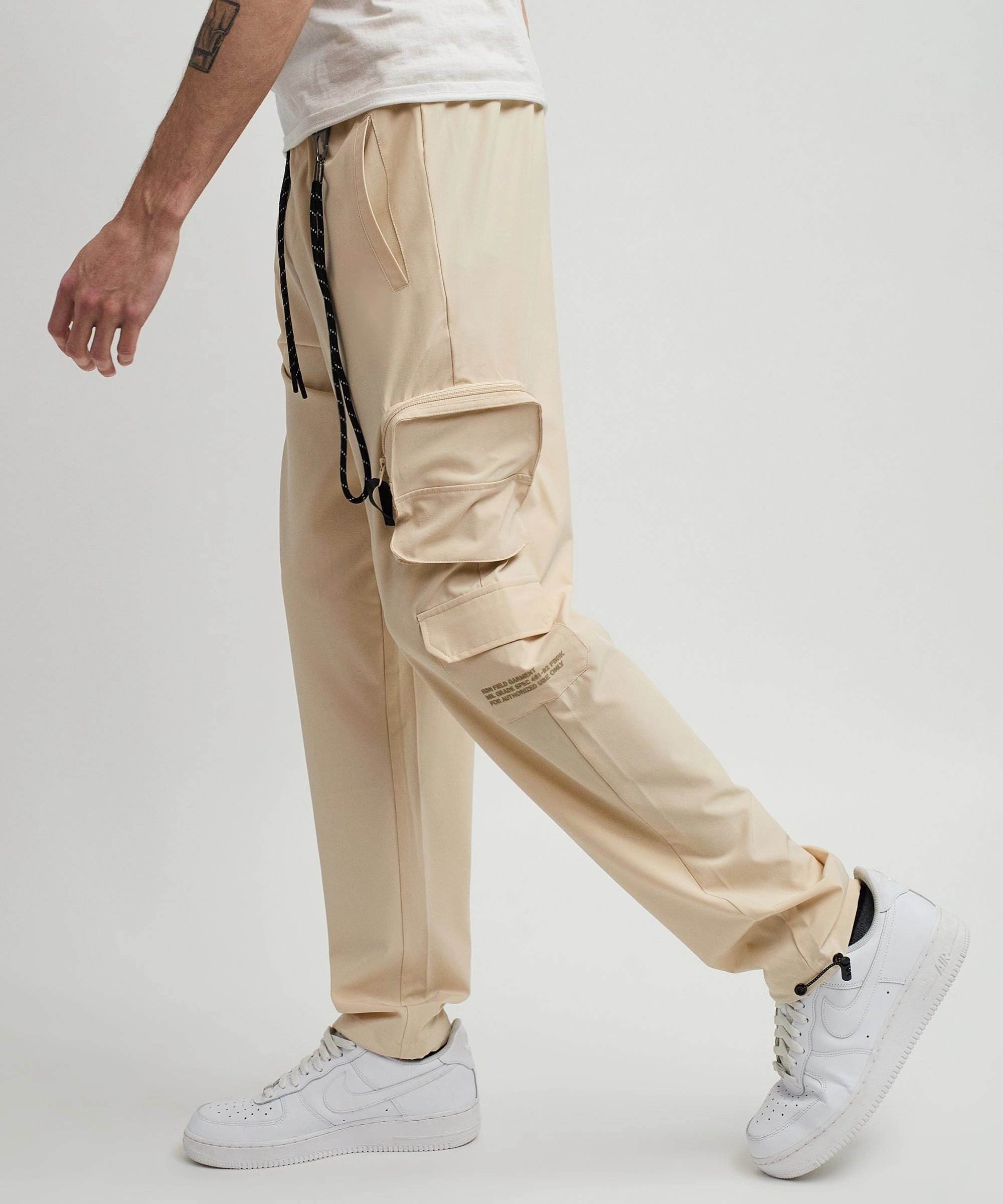 Bridges Utility Stretch Tech Nylon Cargo Pants - Cream AntiStaticTreatment