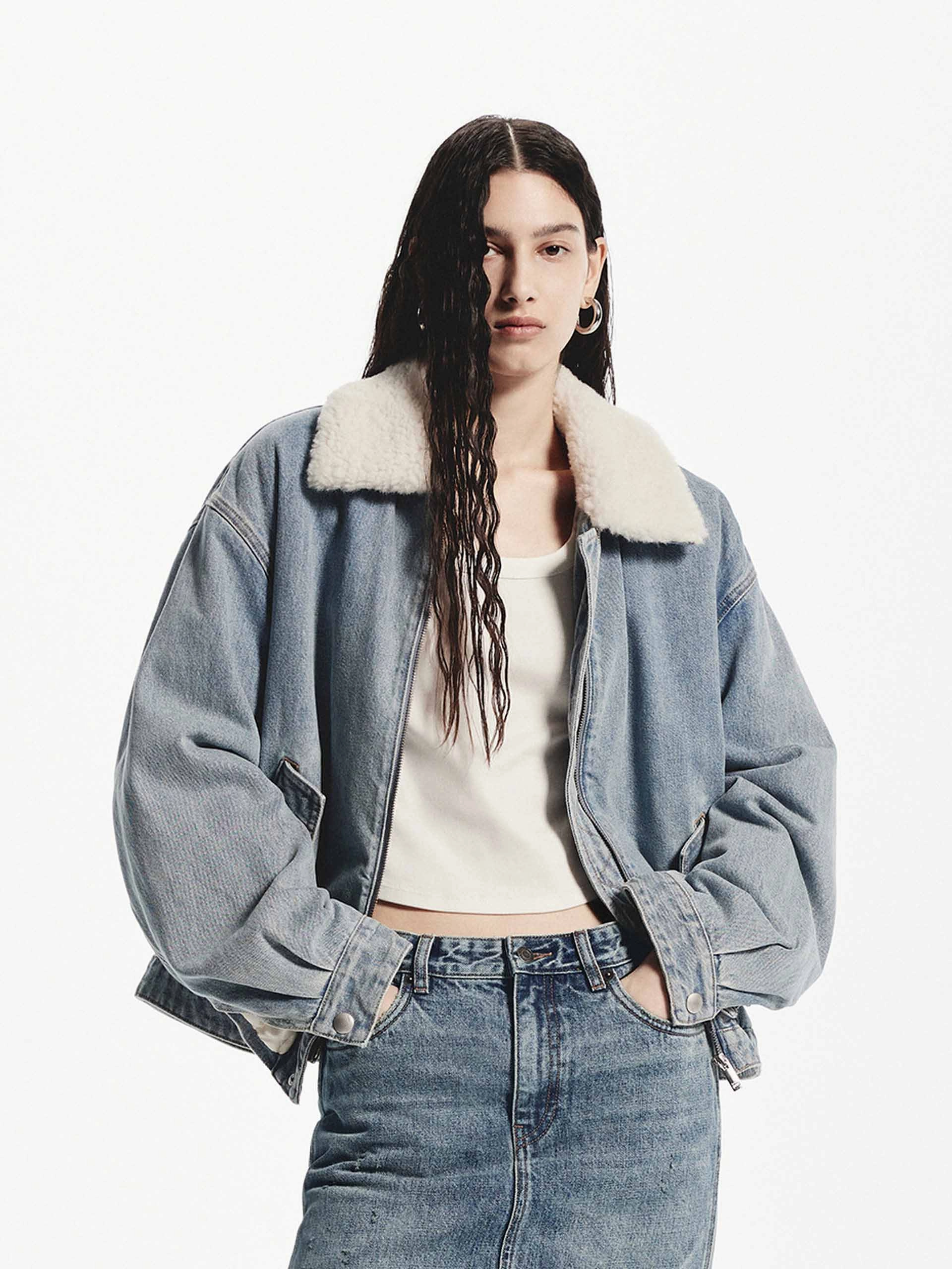 Faux Shearling Loose Jacket FleeceLined