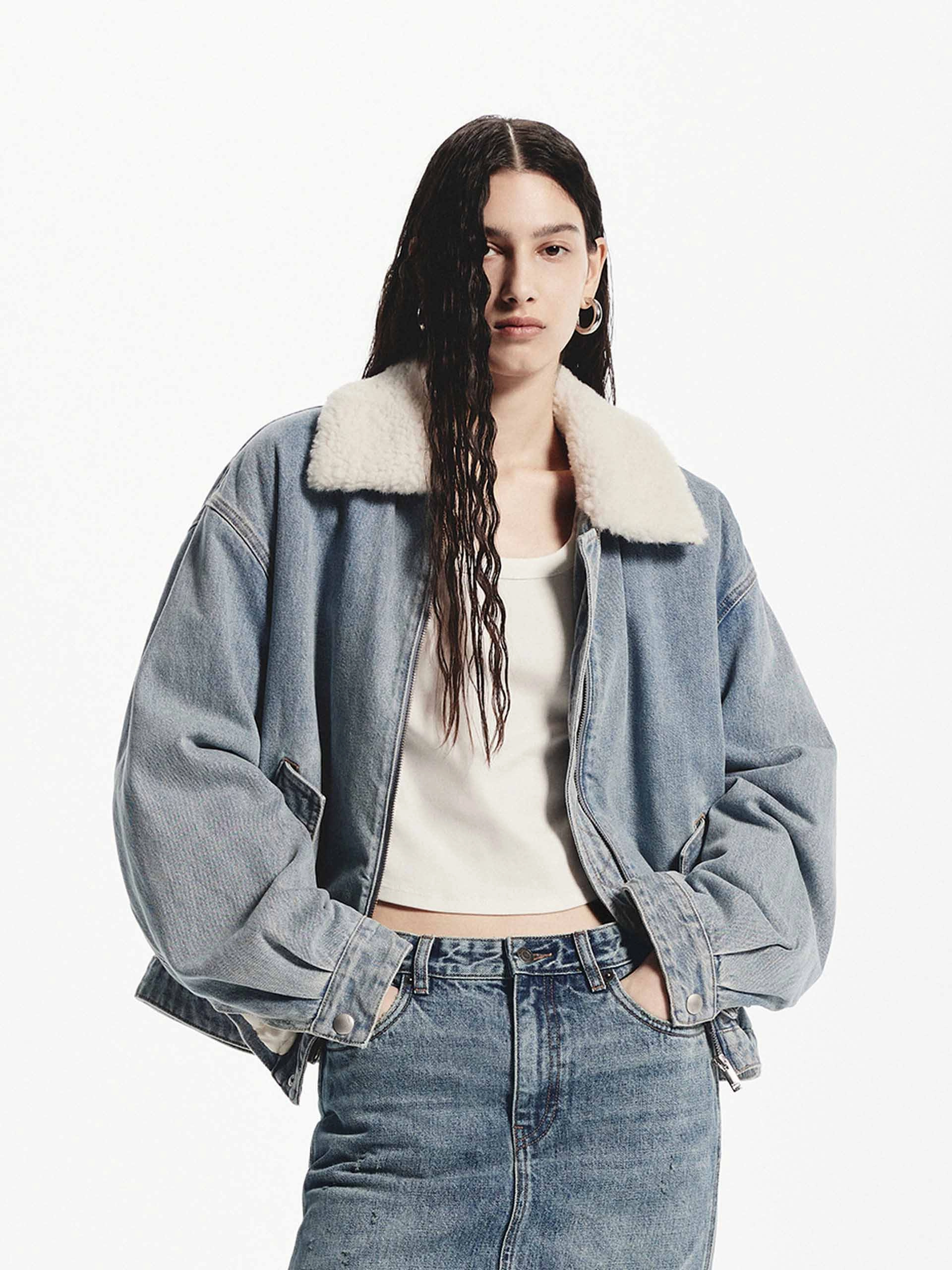 Stain Proof Everyday Layer Style Faux Shearling Loose Jacket