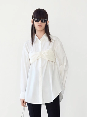 Faux Two Piece Cotton Shirt LoopwheelFabric