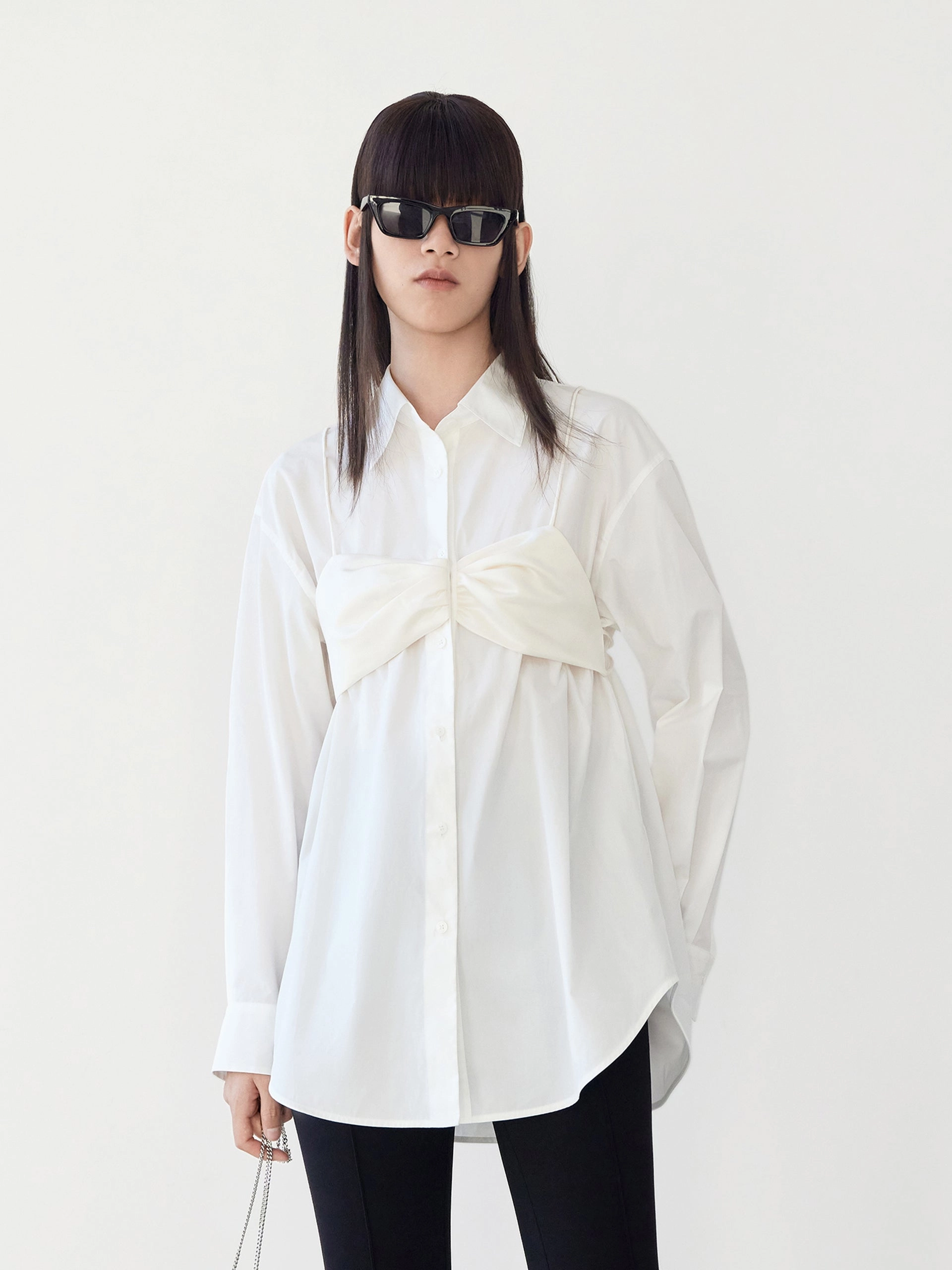 Faux Two Piece Cotton Shirt EcoCertified Material CarbonNeutral Production