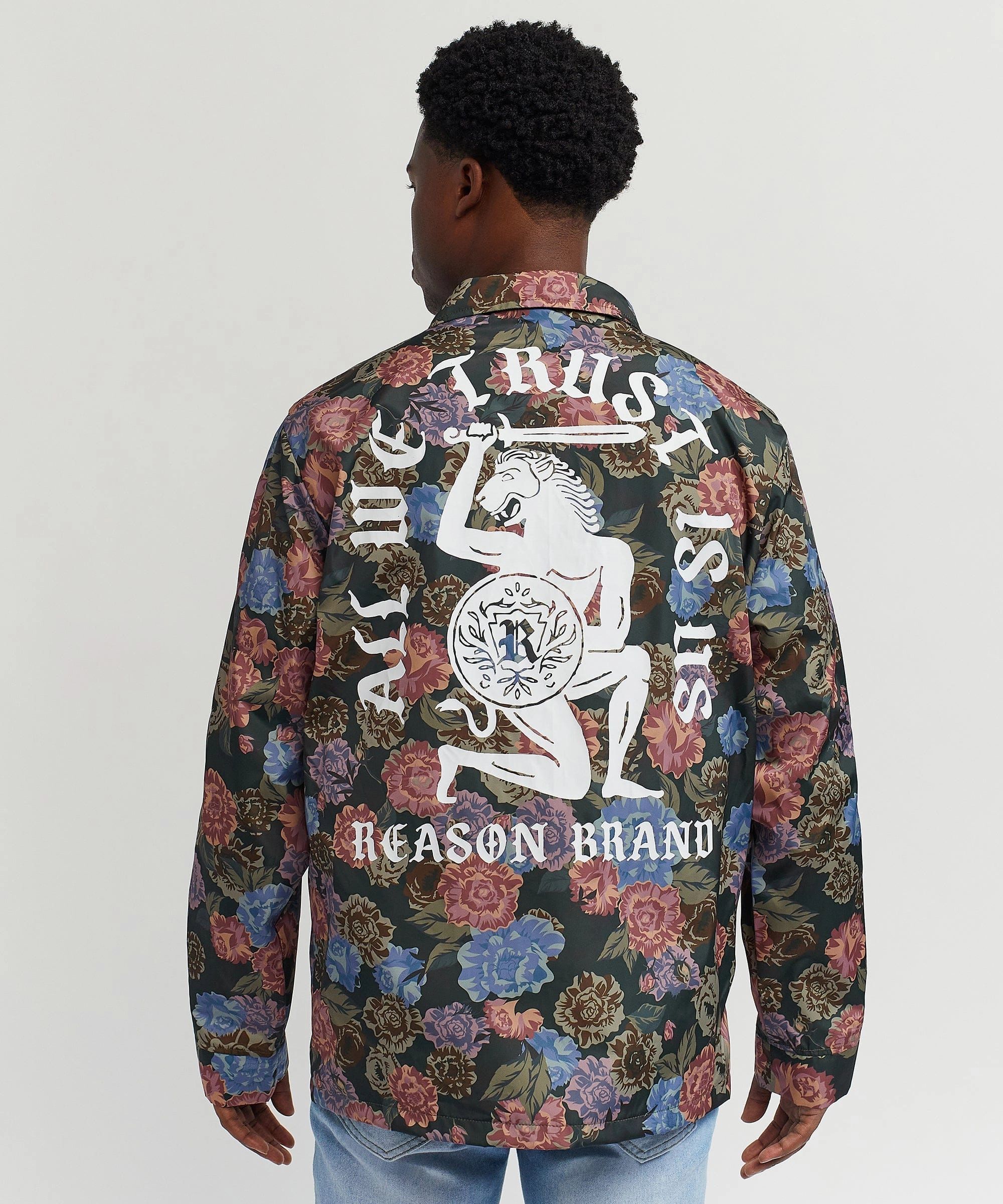 City Chill Style Ergonomic Armhole Cut Fearless Tape Trip Nylon Allover Print Jacket