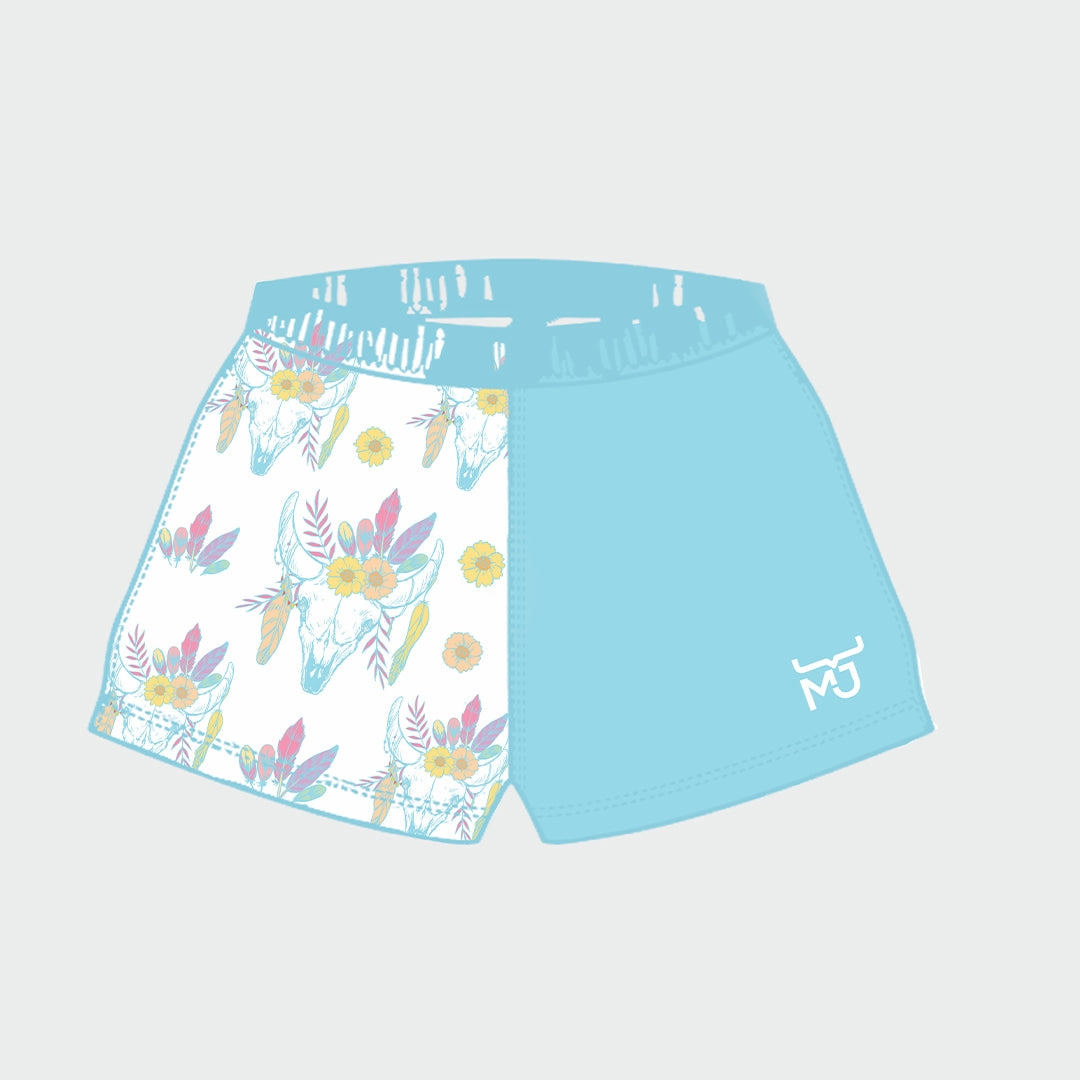 Wide fit Feather Skull Shorts- Adult