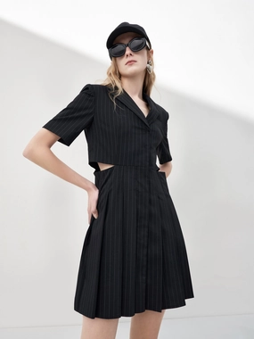 Cutout waist Pleated Dress EcoFriendlyDye Soft Shape