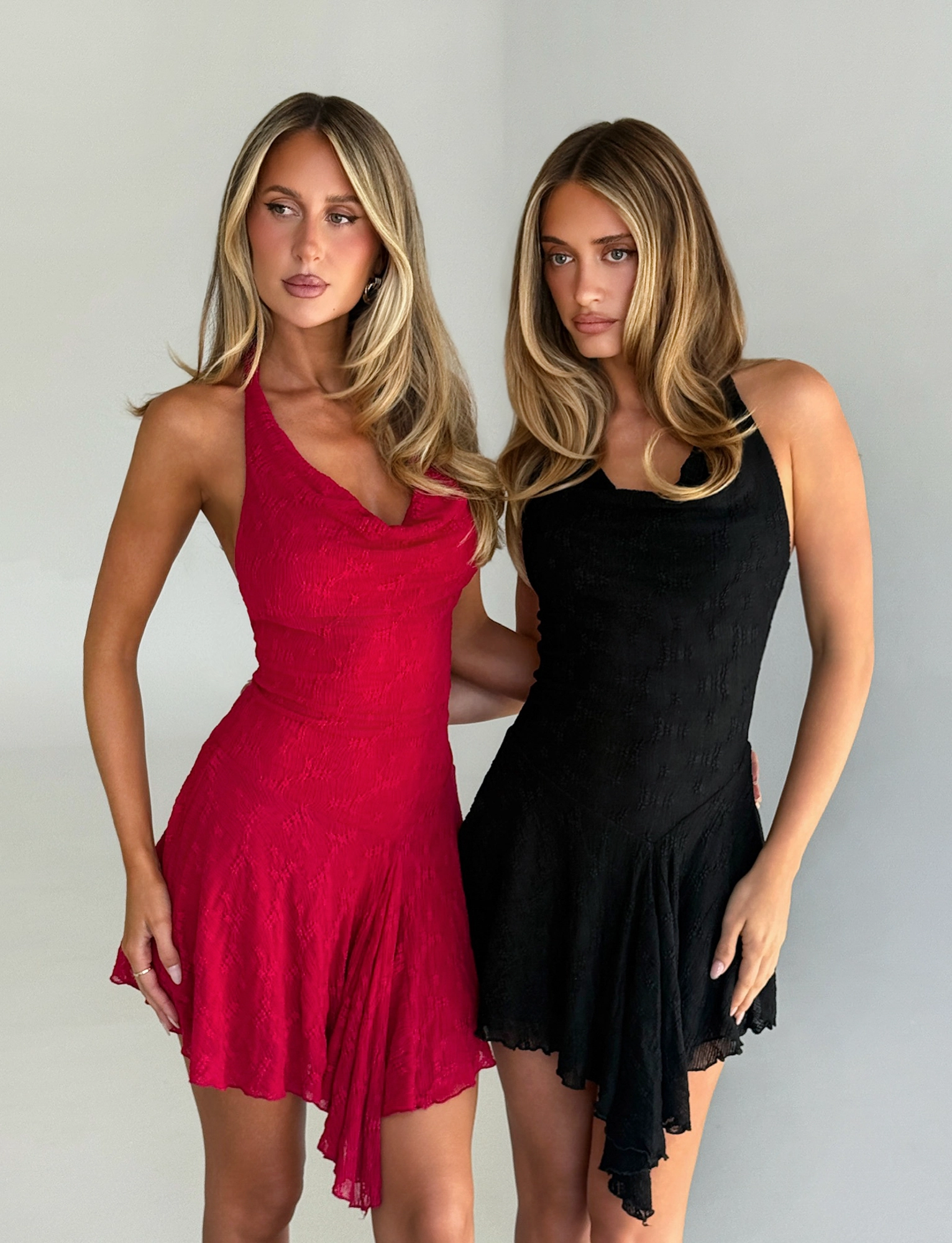 Fashionable Fit Neutral-Shade FIORELLA DRESS - RED LACE