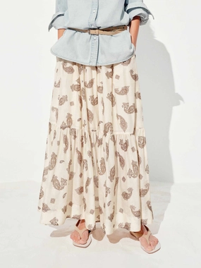 Paisley Pattern Tiered Skirt UVProtection