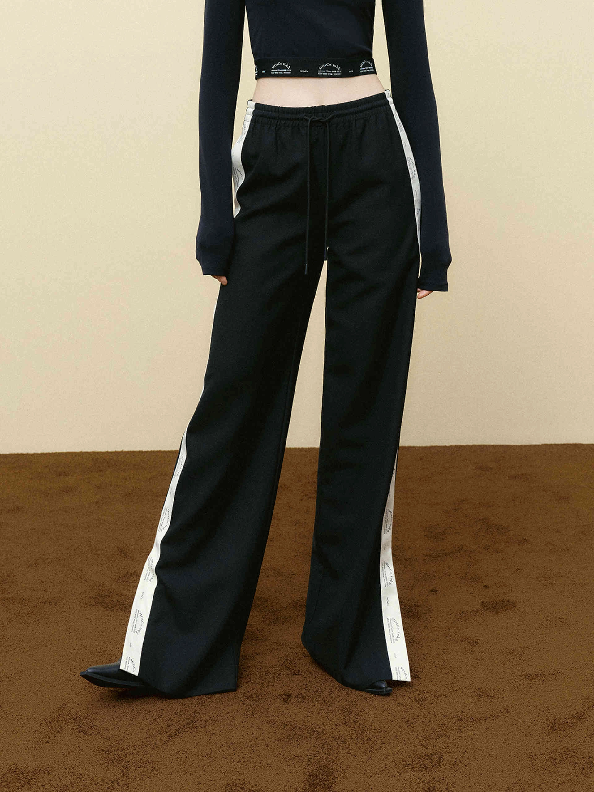 Split Hem Flared Pants Button front