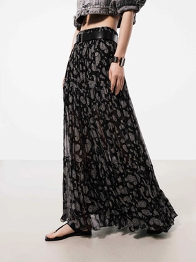 Paisley Print Maxi Skirt Tapered ankle Quick Pack
