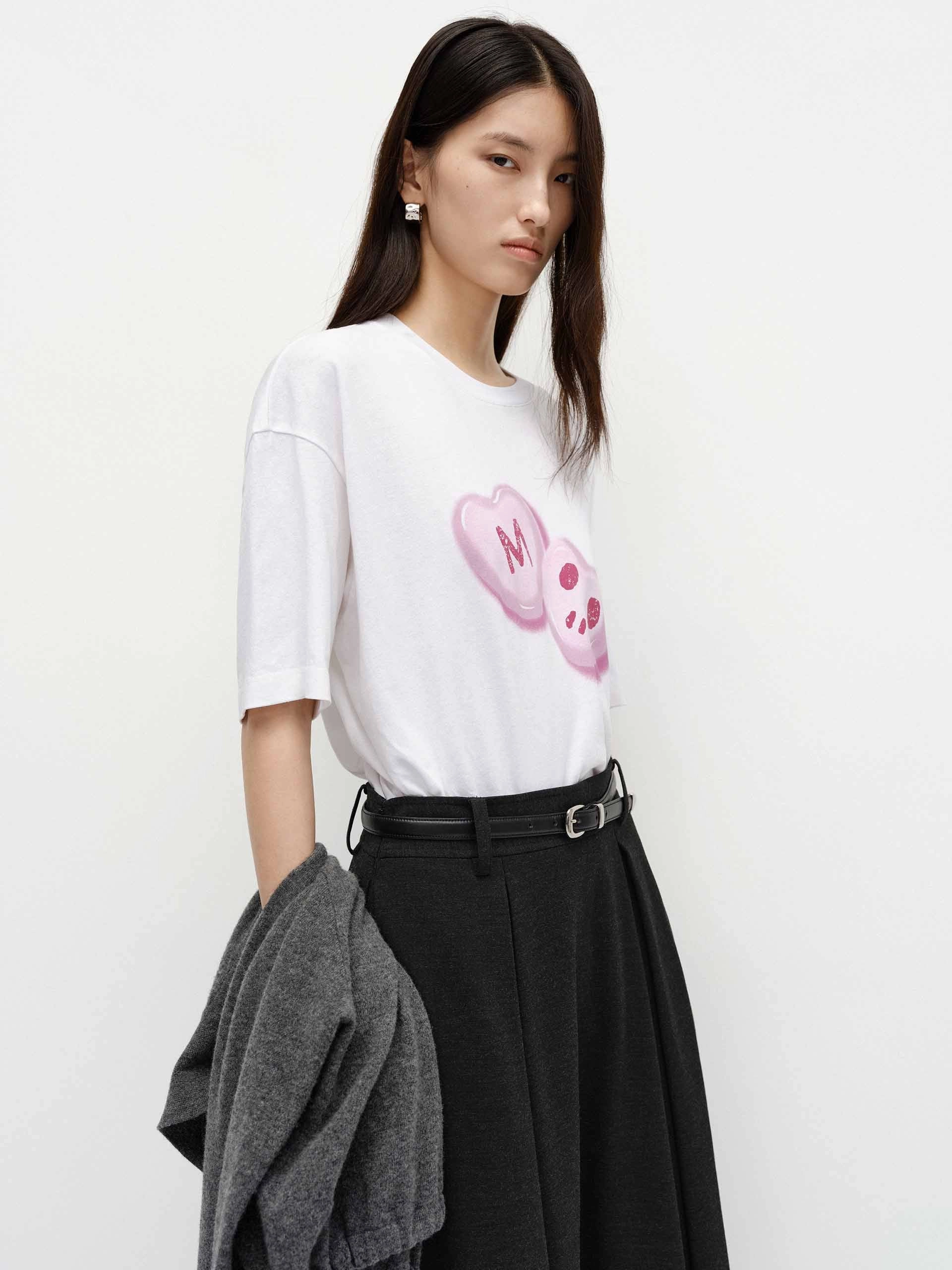 Comfort Wearable Everyday Outfit Printed Detail Cotton T-shirts