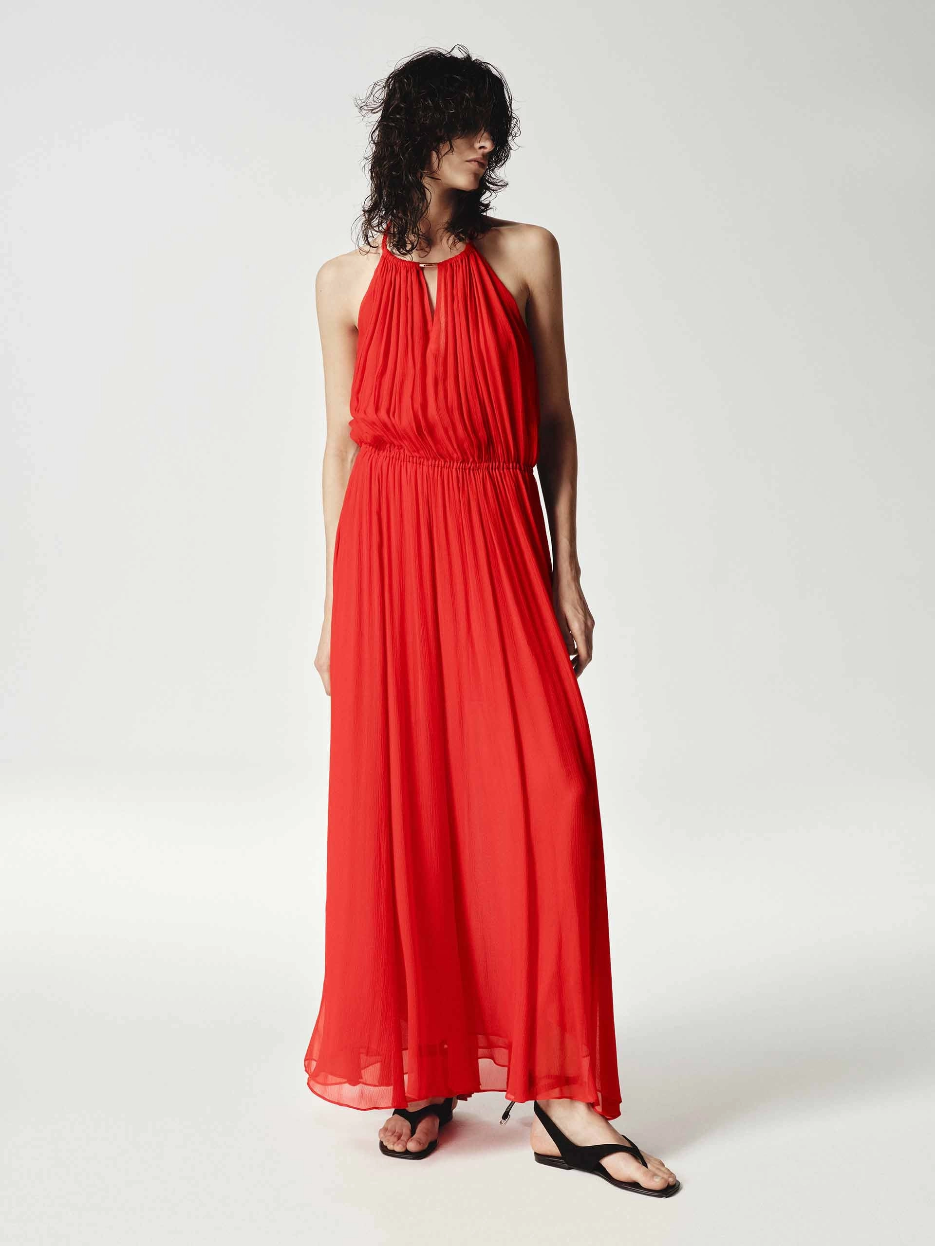 Formal Aura Halterneck Silk Dress