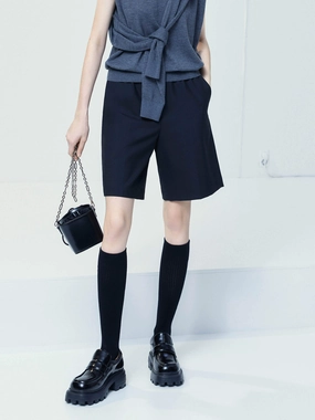 FadeResistant Light Shape Wool Blend Bermuda Shorts