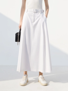 High Waist A Line Skirt with Belt Quick Change All Day Use