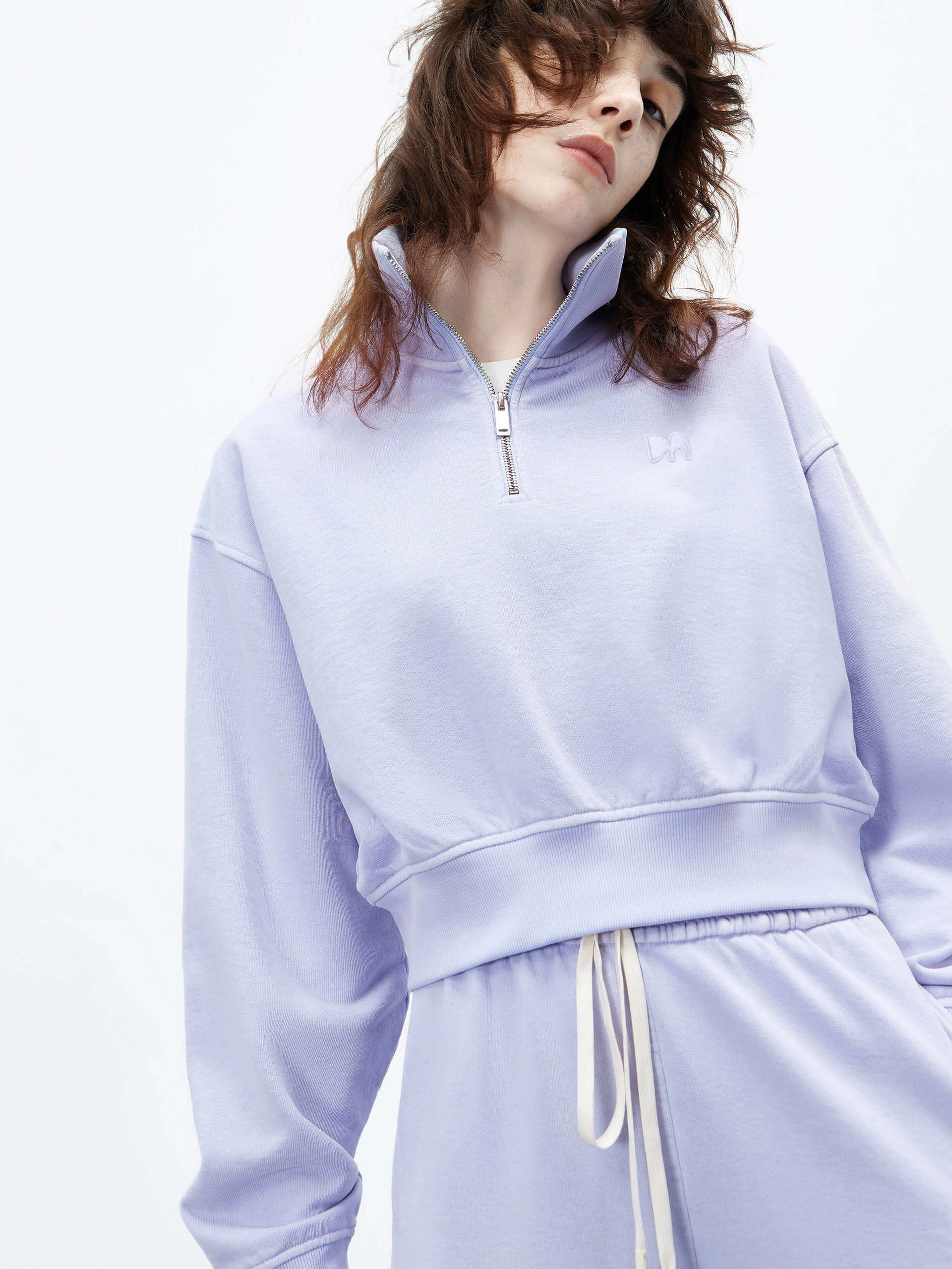 Cotton Half Zip Sweatshirt Fade Resistant Treatment MoistureWicking Material