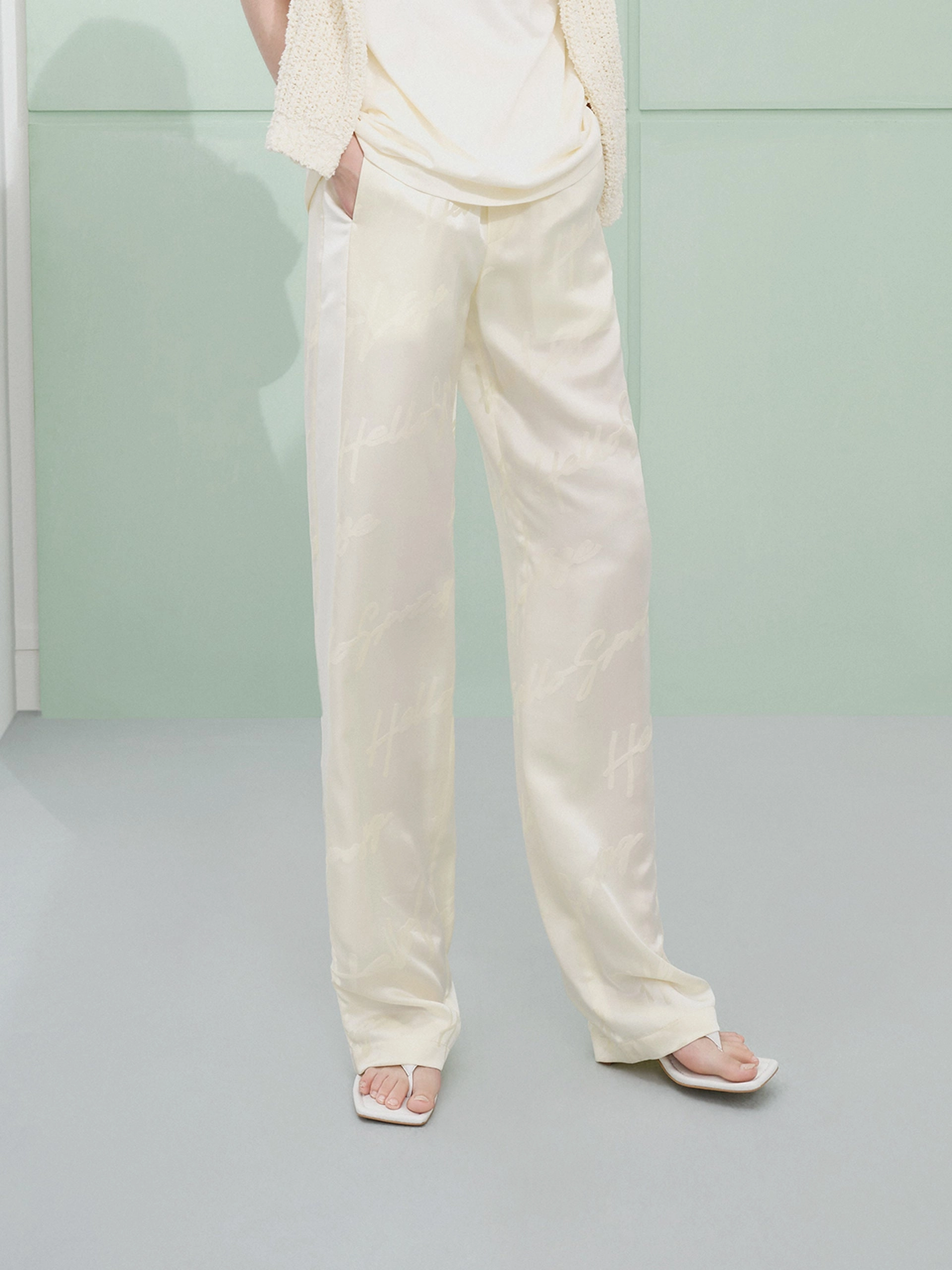 Functional Layers Silk Blend Jacquard Pants