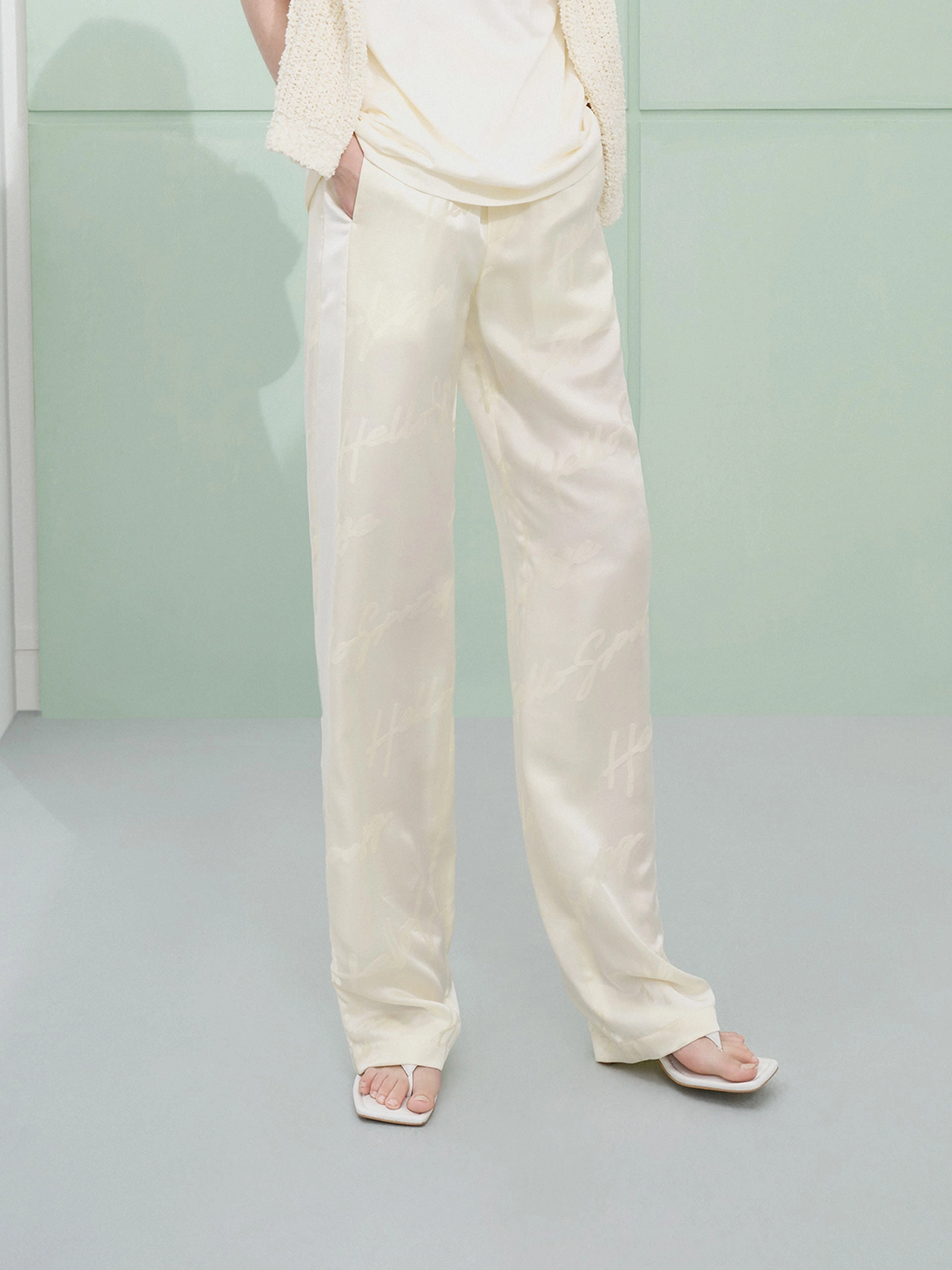 Performance Layer Silk Blend Jacquard Pants