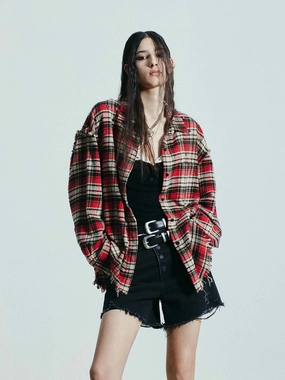 Crystal Detail Plaid Shirt LowProfileDesign