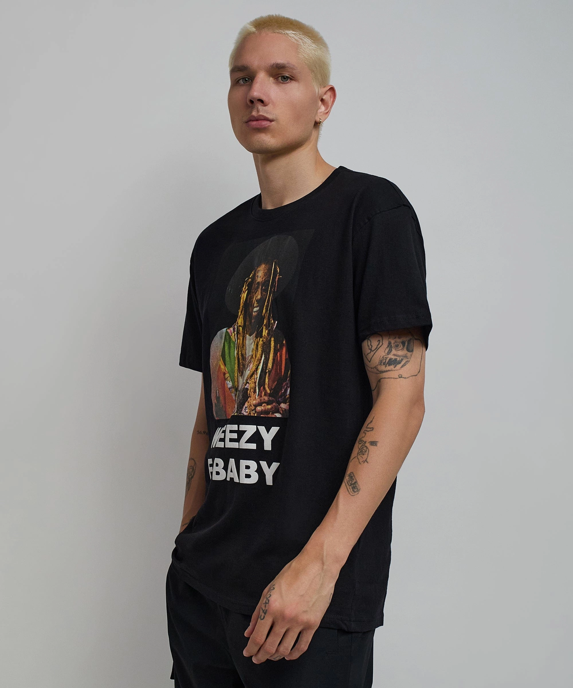 Lil Wayne Weezy F Baby Photo Short Sleeve Tee - Black Comfortable Look