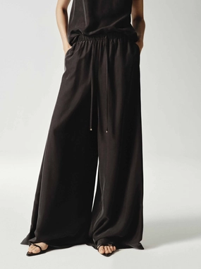 Wide Leg Silk Trousers Chill Comfort