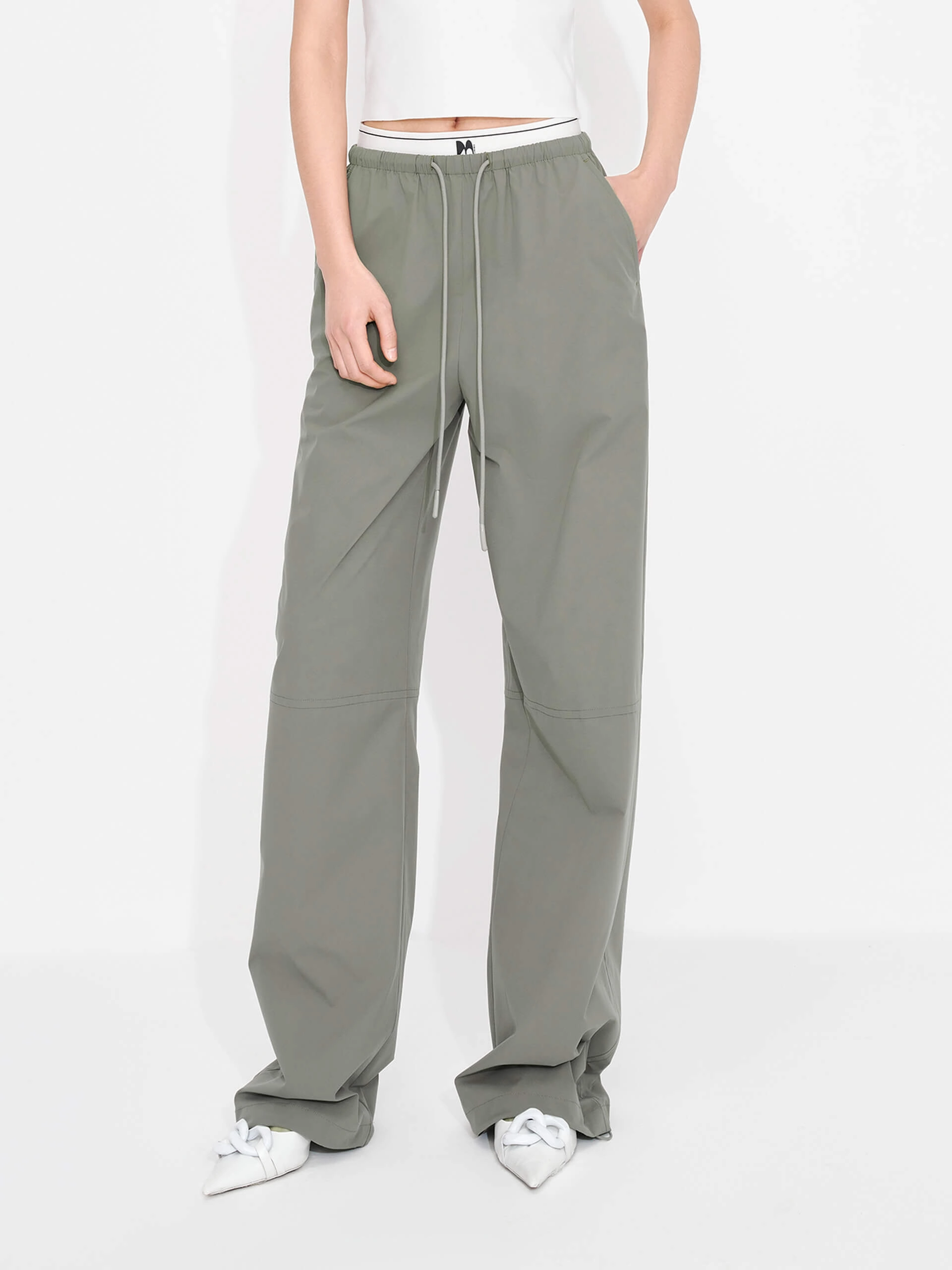 Drawstring Track Pants Friction Resistant Fabric