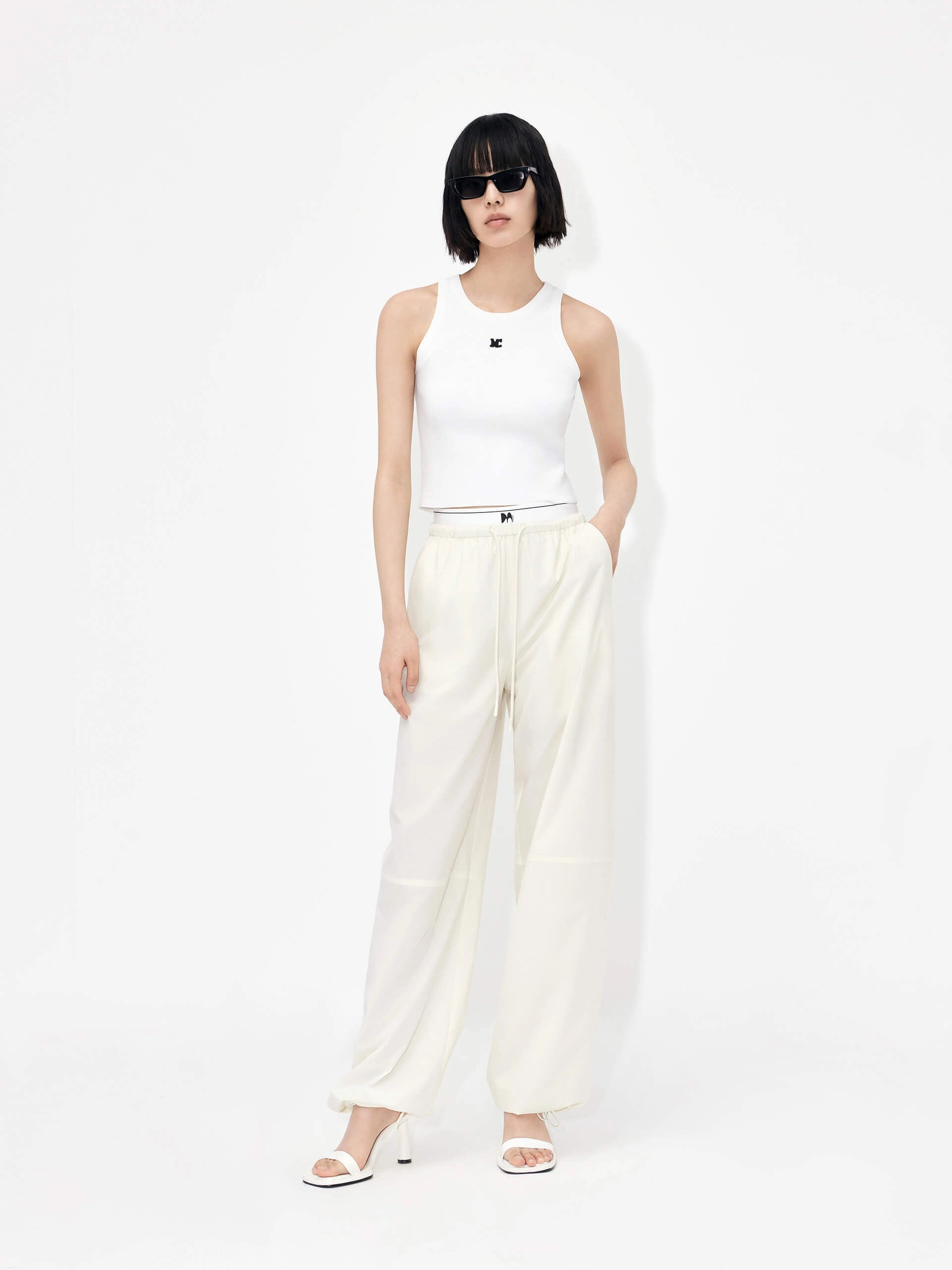 Trendy Waist Relaxed Design Wear Drawstring Track Pants