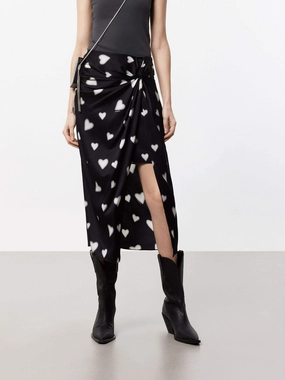Heart Pattern Slit Skirt Breath Flex Trail Ready