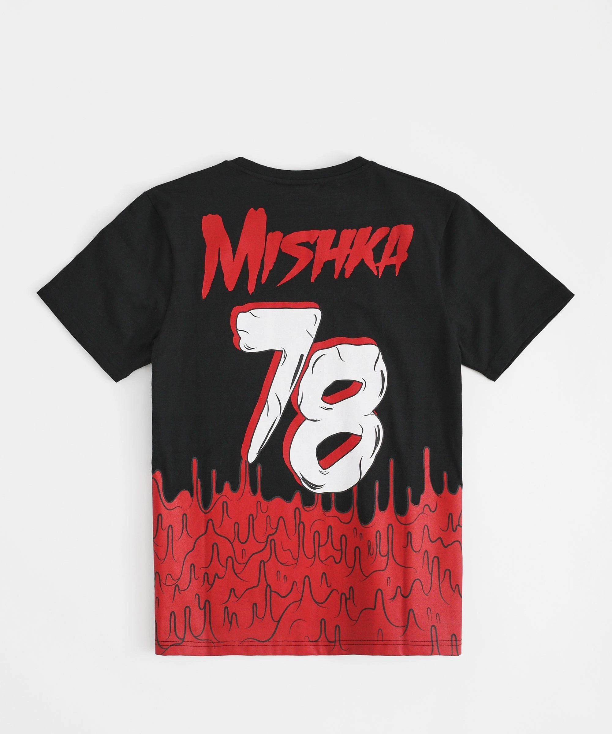 Ribbed Collar Design Odor Resistant Mishka Destroy 78 Short Sleeve Tee - Black