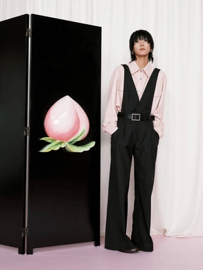 V-neck Wool Blend Jumpsuit Outdoor Comfort Fit ReinforcedPockets