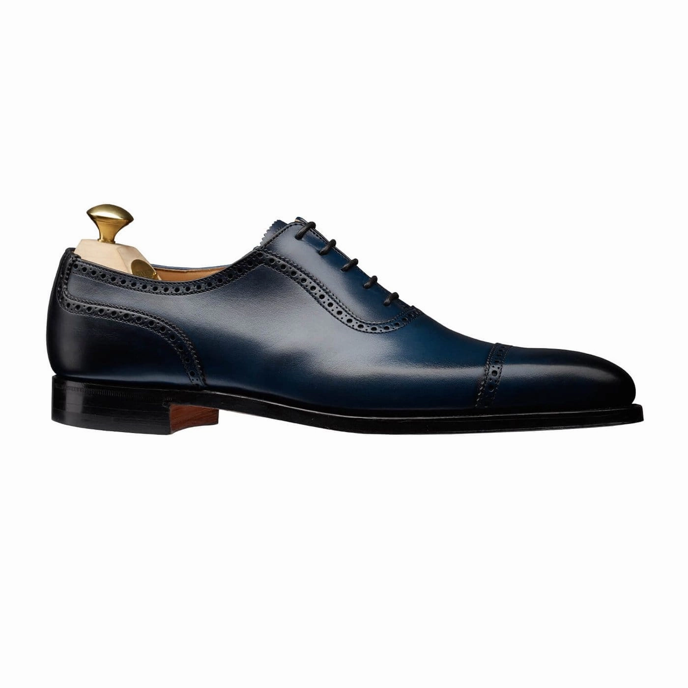 Westbourne Blue Burnished Calf Stylish Lace-up Shoes Weekend Look