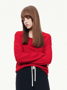 V-neck Relaxed Sweater Sporty Cardigan
