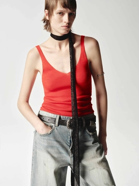 U-neck Slim Tank Top HypoallergenicFibers Non Restrictive Collar
