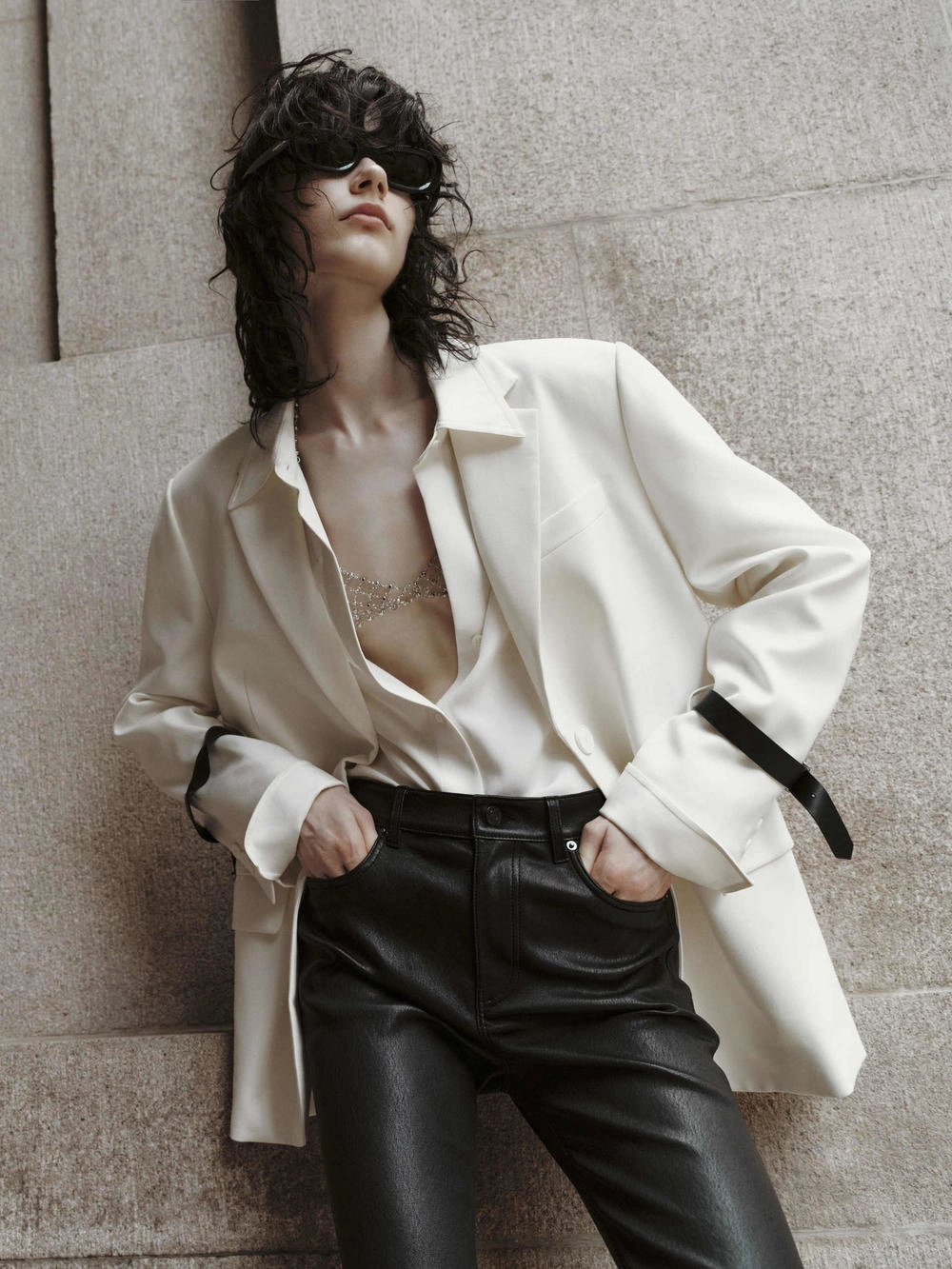 FlexibleCuff Tailored Wool Blend Blazer