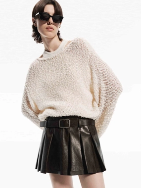 RollUpSleeves All-Purpose Loose Crochet Knit Sweater